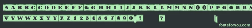 フォントFilmLettersFilled – 黒い背景に緑の文字