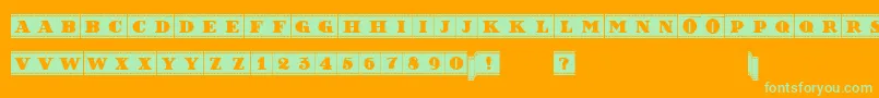 FilmLettersFilled Font – Green Fonts on Orange Background