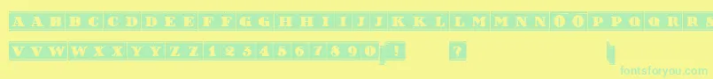 FilmLettersFilled Font – Green Fonts on Yellow Background