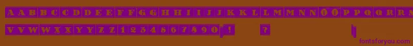 FilmLettersFilled-Schriftart – Violette Schriften auf braunem Hintergrund