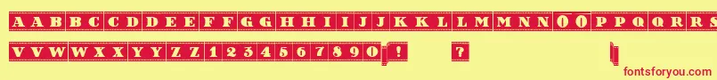 fuente FilmLettersFilled – Fuentes Rojas Sobre Fondo Amarillo