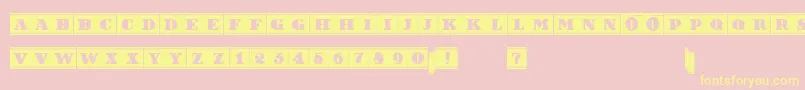 FilmLettersFilled Font – Yellow Fonts on Pink Background