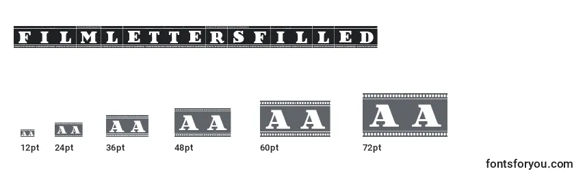 FilmLettersFilled Font Sizes