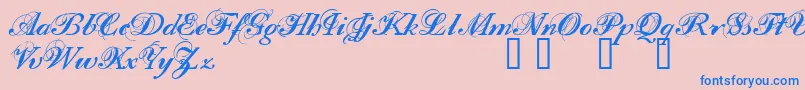 FILOM    Font – Blue Fonts on Pink Background