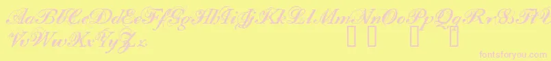 FILOM    Font – Pink Fonts on Yellow Background