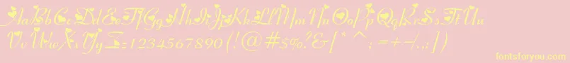 Filxgirl-Schriftart – Gelbe Schriften auf rosa Hintergrund