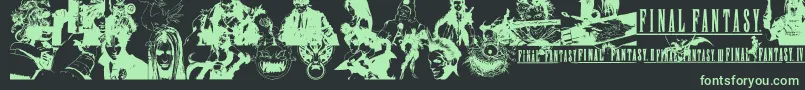 FinalFantasyElements-Schriftart – Grüne Schriften auf schwarzem Hintergrund