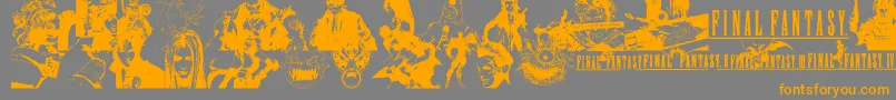 FinalFantasyElements Font – Orange Fonts on Gray Background