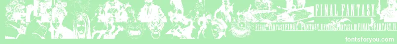 FinalFantasyElements Font – White Fonts on Green Background