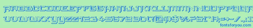 finalfront3d Font – Blue Fonts on Green Background