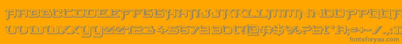 finalfront3d-Schriftart – Graue Schriften auf orangefarbenem Hintergrund