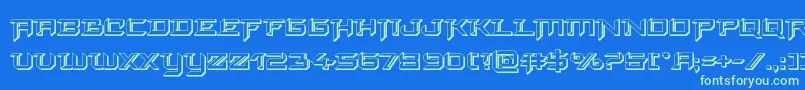 finalfront3d Font – Green Fonts on Blue Background