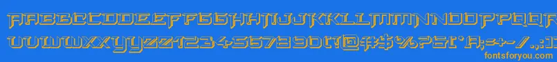 finalfront3d-Schriftart – Orangefarbene Schriften auf blauem Hintergrund