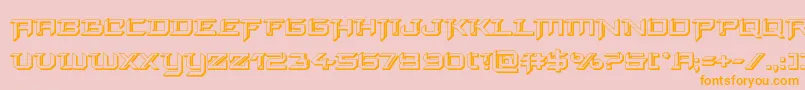 finalfront3d-Schriftart – Orangefarbene Schriften auf rosa Hintergrund