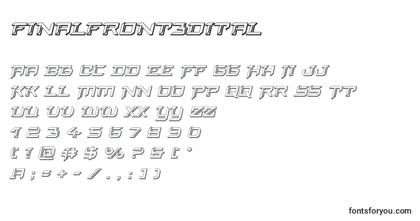 Finalfront3ditalフォント–アルファベット、数字、特殊文字