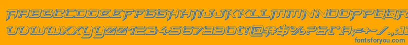 finalfront3dital-Schriftart – Blaue Schriften auf orangefarbenem Hintergrund