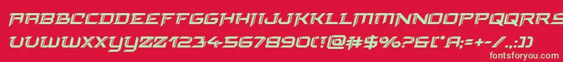 フォントfinalfrontboldital – 赤い背景に緑の文字