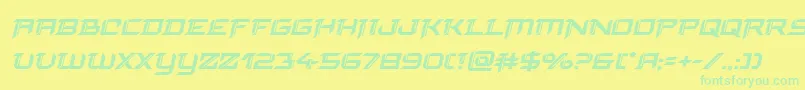フォントfinalfrontboldital – 黄色い背景に緑の文字