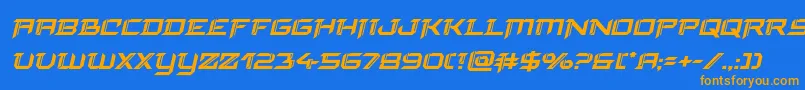 フォントfinalfrontboldital – オレンジ色の文字が青い背景にあります。