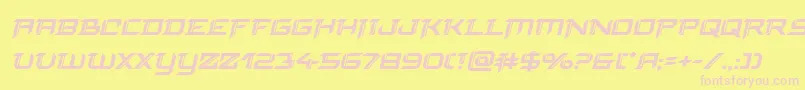 finalfrontboldital-fontti – vaaleanpunaiset fontit keltaisella taustalla