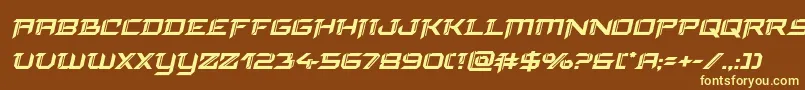 finalfrontboldital-fontti – keltaiset fontit ruskealla taustalla