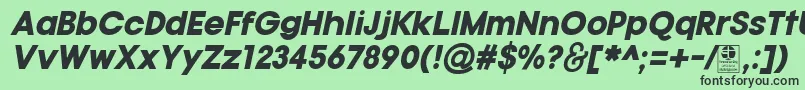 TypoGotikaBlackItalicDemo Font – Black Fonts on Green Background