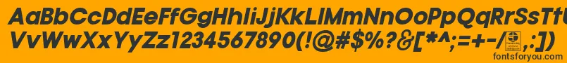 Шрифт TypoGotikaBlackItalicDemo – чёрные шрифты на оранжевом фоне