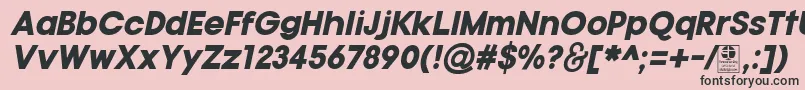 Fonte TypoGotikaBlackItalicDemo – fontes pretas em um fundo rosa