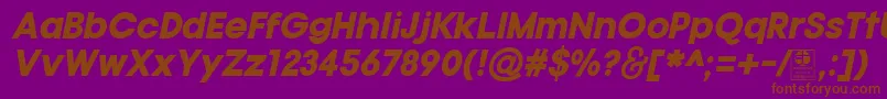 Czcionka TypoGotikaBlackItalicDemo – brązowe czcionki na fioletowym tle