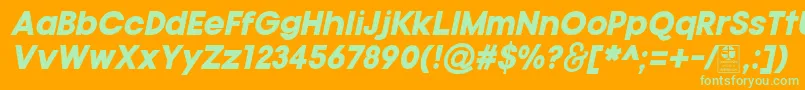 Шрифт TypoGotikaBlackItalicDemo – зелёные шрифты на оранжевом фоне