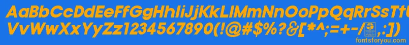 Шрифт TypoGotikaBlackItalicDemo – оранжевые шрифты на синем фоне