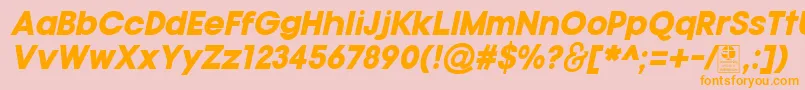 TypoGotikaBlackItalicDemo Font – Orange Fonts on Pink Background