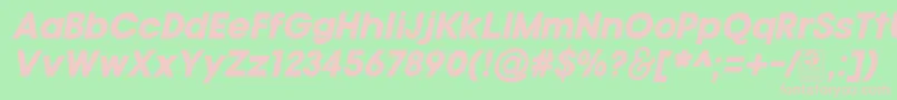 TypoGotikaBlackItalicDemo Font – Pink Fonts on Green Background