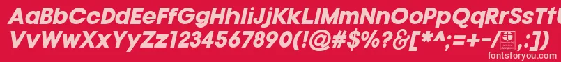 TypoGotikaBlackItalicDemo-fontti – vaaleanpunaiset fontit punaisella taustalla
