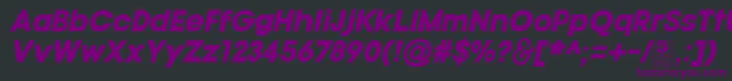 TypoGotikaBlackItalicDemo-fontti – violetit fontit mustalla taustalla
