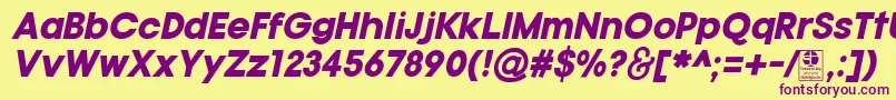 TypoGotikaBlackItalicDemo Font – Purple Fonts on Yellow Background