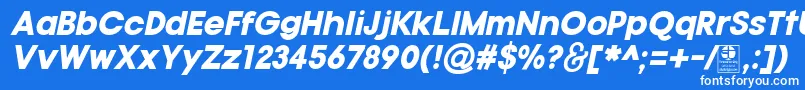 Шрифт TypoGotikaBlackItalicDemo – белые шрифты на синем фоне