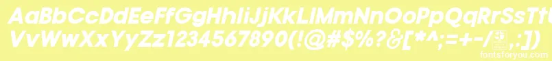 Шрифт TypoGotikaBlackItalicDemo – белые шрифты на жёлтом фоне