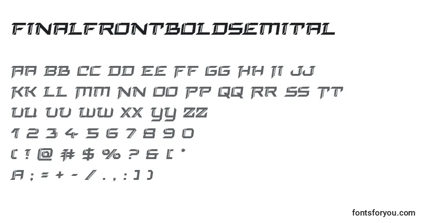 A fonte Finalfrontboldsemital – alfabeto, números, caracteres especiais