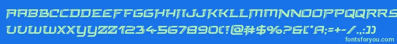 Шрифт finalfrontboldsemital – зелёные шрифты на синем фоне