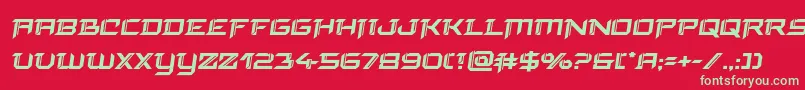 フォントfinalfrontboldsemital – 赤い背景に緑の文字