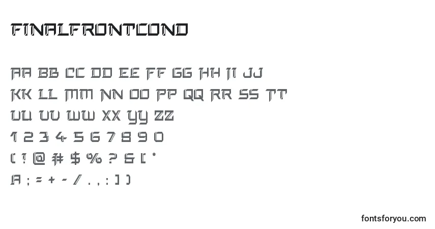 Schriftart Finalfrontcond – Alphabet, Zahlen, spezielle Symbole