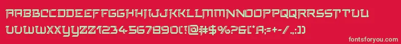 フォントfinalfrontcond – 赤い背景に緑の文字