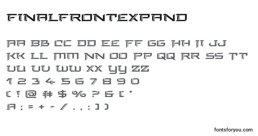 Шрифт Finalfrontexpand – алфавит, цифры, специальные символы