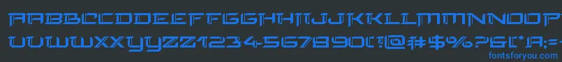 finalfrontexpand-Schriftart – Blaue Schriften auf schwarzem Hintergrund