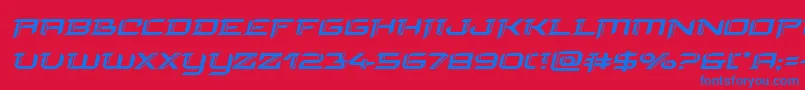 finalfrontexpandital Font – Blue Fonts on Red Background