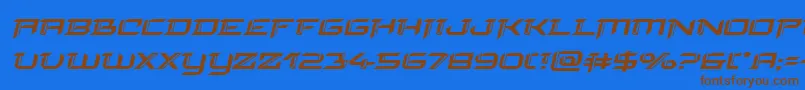 finalfrontexpandital Font – Brown Fonts on Blue Background