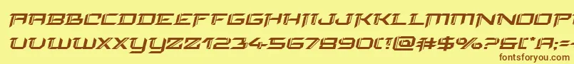 フォントfinalfrontexpandital – 茶色の文字が黄色の背景にあります。