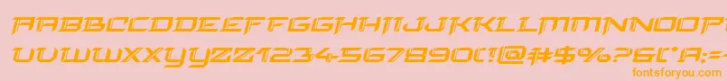 フォントfinalfrontexpandital – オレンジの文字がピンクの背景にあります。