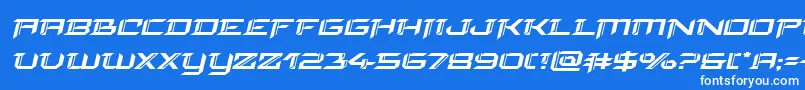 finalfrontexpandital Font – White Fonts on Blue Background